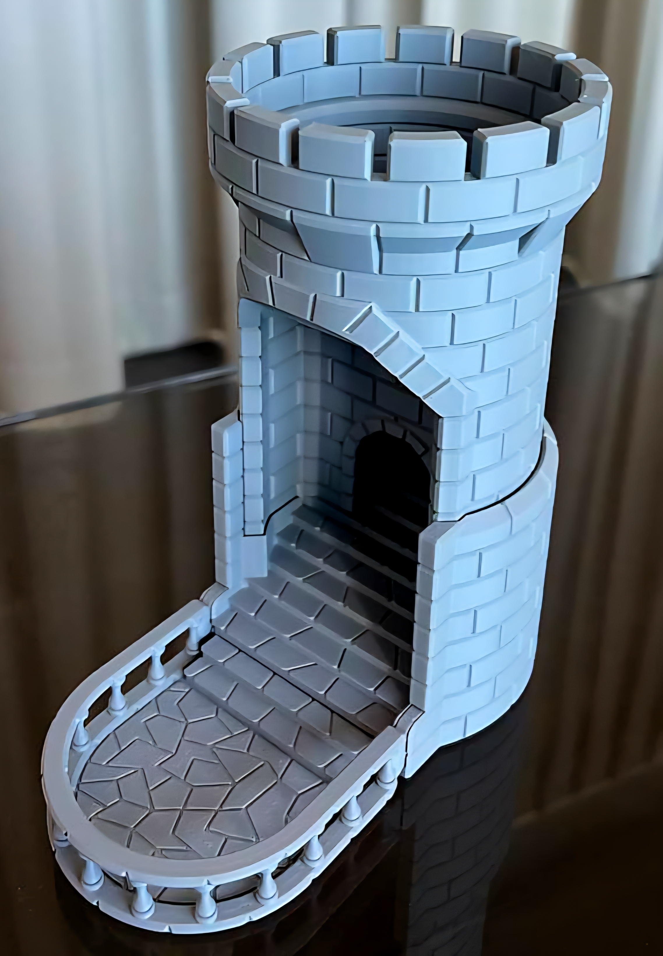 หอคอยลูกเต๋า Smash Auto-Reload ของ KHAiHOM - หอคอยลูกเต๋า 3D ปริ้นท์สีส้มพร้อมระบบเติมอัตโนมัติสำหรับเกมส์บอร์ด